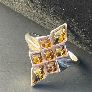 Sterling Silver and Amber ring